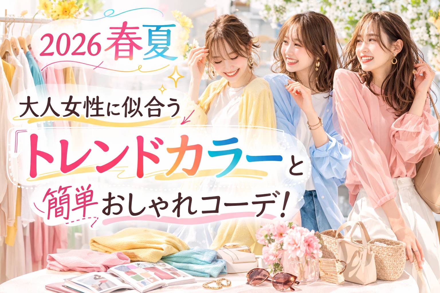 2026年春夏は何色が流行？ 大人女性に似合う「トレンドカラー」と簡単おしゃれコーデ！